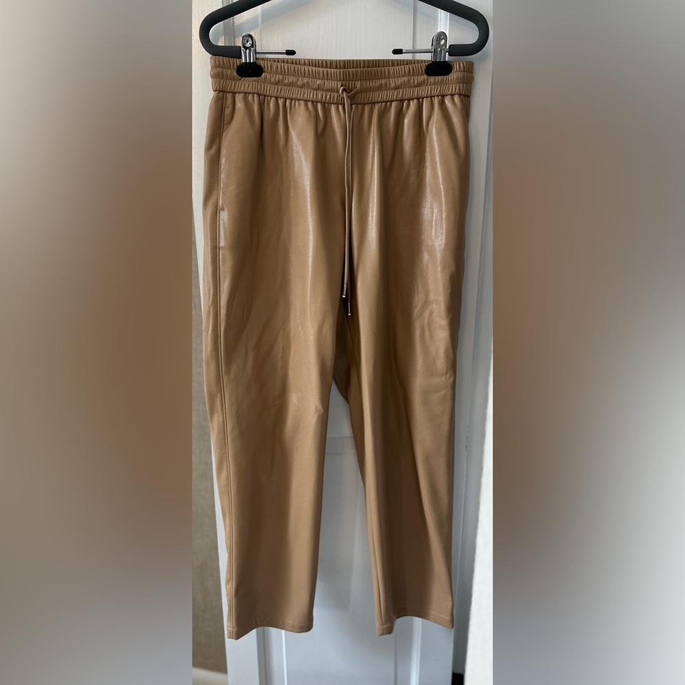 Boss by Hugo Boss faux leather pants
Tan color 
Size M